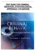 Criminal Behavior &ndash; A Psychological Approach&comma; 11th Edition &vert; Test Bank with Questions and Answers