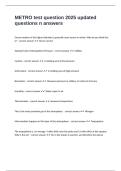 METRO test question 2025 updated questions n answers