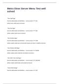 Metro Diner Server Menu Test well solved