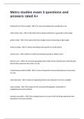 Metro studies exam 3 questions and answers rated A&plus;