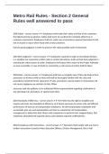 Metro Rail Rules - Section 2 General Rules well answered to pass