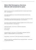Metro Rail Emergency Services Manual well answered to pass