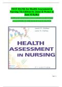 Test Bank for Health Assessment in Nursing 7th Edition &lpar;Wolters Kluwer Health &rpar;by Janet R&period; Weber and Jane H&period; Kelley&comma; ISBN No&semi; 9781975172572&comma; all Chapters Covered &lpar;NEWEST 2025&rpar;