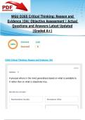 WGU D265 Critical Thinking&colon; Reason and Evidence &vert;OA&vert; Objective Assessment &vert; 124 Actual Questions and Answers Latest Updated 2025&sol;2026  &lpar;Graded A&plus;&rpar;