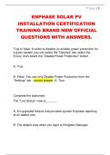 ENPHASE SOLAR PV  INSTALLATION CERTIFICATION  TRAINING BRAND NEW OFFICIAL  QUESTIONS WITH ANSWERS&period; 