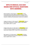 NFPA 99 MEDICAL GAS 6020  BRAND NEW OFFICIAL QUESTIONS  WITH ANSWERS&period;