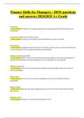 WGU D076 Finance Skills for Managers Exam Questions and Answers &vert; 100&percnt; Pass Verified &vert; A&plus; Grade 2024&sol;2025