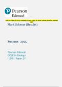 Pearson Edexcel GCSE In Biology &lpar;1BI0&rpar; Paper 2F Mark Scheme &lpar;Results&rpar; Summer  2025