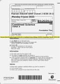 Pearson Edexcel Level 1&sol;Level 2 GCSE &lpar;9&ndash;1&rpar; Combined Science Biology PAPER 4 Foundation Tier QP JUNE 2025
