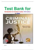 Test Bank for Introduction to Criminal Justice 10th Edition by Bohm isbn-9781260253870