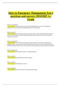 Introduction to Emergency Management Test 1 Exam Questions and Answers &vert; 100&percnt; Correct Verified Solutions &vert; A&plus; Grade 2024&sol;2025