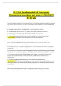 FEMA IS-230&period;d Fundamentals of Emergency Management Exam 2024&sol;2025 &vert; Questions and 100&percnt; Verified Answers &vert; A&plus; Grade