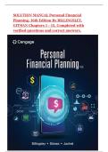 Solution Manual for Personal Financial Planning&comma; 16th Edition 2024 by Randy Billingsley&comma; Lawrence J&period; Gitman&comma; Verified