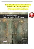 Test Bank for An Introduction to Brain and Behavior 7th Edition by Bryan Kolb&comma; Ian Q&period; Whishaw&comma; Chapters 1 - 16&comma; Complete Newest Version