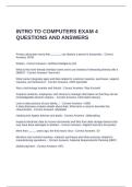 INTRO TO COMPUTERS EXAM 4 QUESTIONS AND ANSWERS