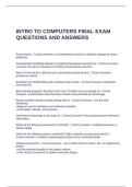 INTRO TO COMPUTERS FINAL EXAM QUESTIONS AND ANSWERS