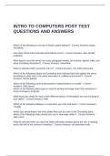 INTRO TO COMPUTERS POST TEST QUESTIONS AND ANSWERS