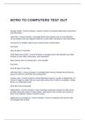INTRO TO COMPUTERS TEST OUT QUESTIONS AND ANSWERS &vert; GRADED A