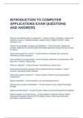 INTRODUCTION TO COMPUTER APPLICATIONS EXAM QUESTIONS AND ANSWERS