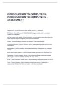 INTRODUCTION TO COMPUTERS INTRODUCTION TO COMPUTERS &ndash; ASSESSMENT EXAM QUESTIONS WITH CORRECT ANSWERS