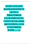 ATI RN CONCEPT BASED ASSESSMENT LEVEL 1 PROCTORED EXAM FOR LEVEL 1 TEST BANK 2026&period; &lpar;QUESTIONS AND ANSWERED&rpar; WITH RATIONALES