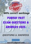 PUB1501 EXAM PACK 2025 &lpar;QUESTIONS & ANSWERS&rpar;