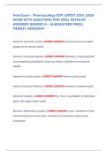 Final Exam - Pharmacology ECPI LATEST 2025 &sol;2026  EXAM WITH QUESTIONS AND WELL DETAILED  ANSWERS GRADED A&plus; GUARANTEED PASS&vert;&vert;  NEWEST VERSION&excl;&excl;&excl; 