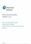  Pearson Edexcel A Level Economics B Mark Scheme Paper 3 2025 &lpar;9EB0&sol;03&colon; The economic environment and business&rpar;