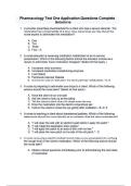 Pharmacology Test One Application Questions Complete Solutions