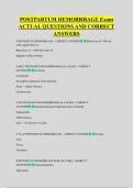 POSTPARTUM HEMORRHAGE Exam  ACTUAL QUESTIONS AND CORRECT  ANSWERS