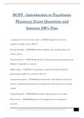 BCPP - Introduction to Psychiatric Pharmacy Exam Questions and Answers 100&percnt; Pass