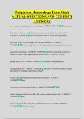 Postpartum Hemorrhage Exam Study  ACTUAL QUESTIONS AND CORRECT  ANSWERS