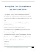 Biology 1080 Final Exam Questions and Answers 100&percnt; Pass