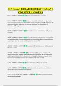 IHP Exam 1 UPDATED QUESTIONS AND  CORRECT ANSWERS
