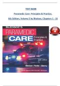 Full Test Bank &ndash; Paramedic Care&colon; Principles & Practice&comma; 6th Edition&comma; Volume 5 by Bledsoe&comma; Chapters 1&ndash;16
