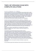 TOEFL IBT SPEAKING EXAM WITH COMPLETE SOLUTIONS