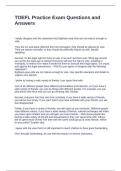 TOEFL Practice Exam Questions and Answers