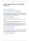 TOEFL Speaking Exam with Complete Solutions