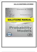 Introduction to Probability Models &lpar;Thirteenth Edition&comma; 2019&rpar; &ndash; Ross &ndash; Solutions Manual &lpar;All 11 Chapters Covered&rpar;