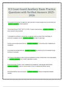 U&period;S Coast Guard Auxiliary Exam Practice Questions with Verified Answers 2025- 2026
