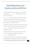 NCMA Official Practice Test Questions and Answers 100&percnt; Pass