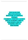 Test Bank for Organizational Behavior 15th Edition by Robbins and Judge &vert; Complete Questions & Answers
