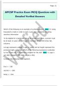 APCSP Practice Exam MCQ Questions with  Detailed Verified Answers 