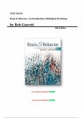 Test Bank &ndash; Brain & Behavior&colon; An Introduction to Behavioral Neuroscience&comma; 6th Edition by Bob Garrett &ndash; Complete Questions and Answers