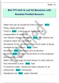 Biol 373 Unit 4c and 4d Questions with  Detailed Verified Answers