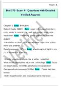 Biol 373- Exam &num;1 Questions with Detailed  Verified Answers