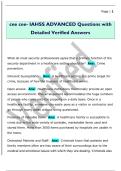 cee cee- IAHSS ADVANCED Questions with  Detailed Verified Answers