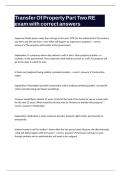 Transfer Of Property Part Two RE exam with correct answers 
