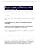 Home Improvement Test exam with correct answers