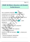 CNUR 106 Midterm Questions with Detailed  Verified Answers